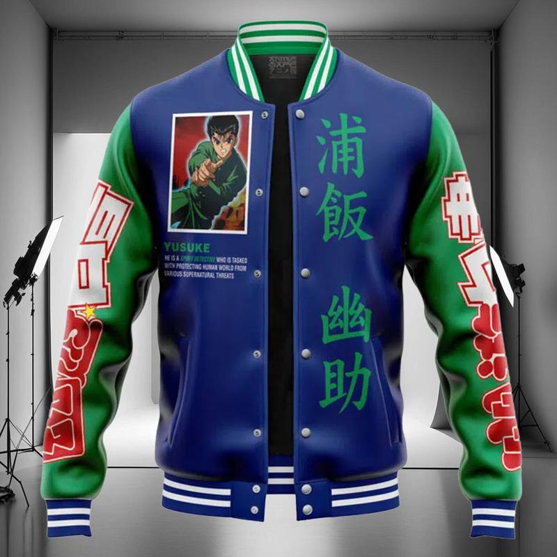 Yusukee Urameeshi Ghost Fighter Baseball Jacket, YuYuu Hakushoo Anime Movie Design Varsity Jacket, Manga Gift, Retro Merch Unisex Streetewar | 020126.C14904.ID00