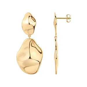 PAVOI 14K Gold Plated Women's Hammered Teardrop Statement Dangle Earrings PAVOI 14K Gold Plated Women's Hammered Teardrop Statement Dangle Earrings
