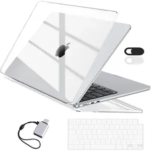 Case Compatible with MacBook Air 15 inch 2024 2023 M3 M2 Chip A3114 A2941,Air 15.3" Plastic Hard Case & Keyboard Skin & Camera Cover & Type C Adapter,