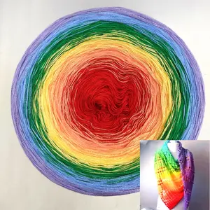 300g/10.58oz Vibrant Gradient Cotton Yarn Cake - Soft, Durable Crochet Yarn & Knitting Yarn with Rich, Natural Color Transitions for Scarves, Hats, Shawls, Blankets, Seven-Star Blankets, Handmade Crafts, Christmas & Mother’s Day Gifts