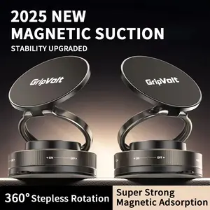 New Magnetic Foldable Phone Stand, 360 Degree Rotating Car and Home Base, Suction Cup Mount for Dashboard and Glass Surfaces, Car Cellphone Mount