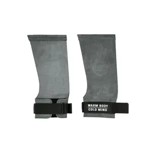 WARM BODY COLD MIND Leather Hand Grips No Holes Pair For Weightlifting, Gymnastics, Pullups, Anti-Slip Lifting Grips, Palm Protection, Quick Transition Design, Durable Leather, No Chalk Needed