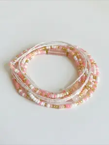 CYL&RY Waterproof Summer Beaded Waist Chain, Multicolor Seed Bead Body Chain, Durable Adjustable Design, Perfect for Pool Parties, Beach Days, Surfing and Water Activities