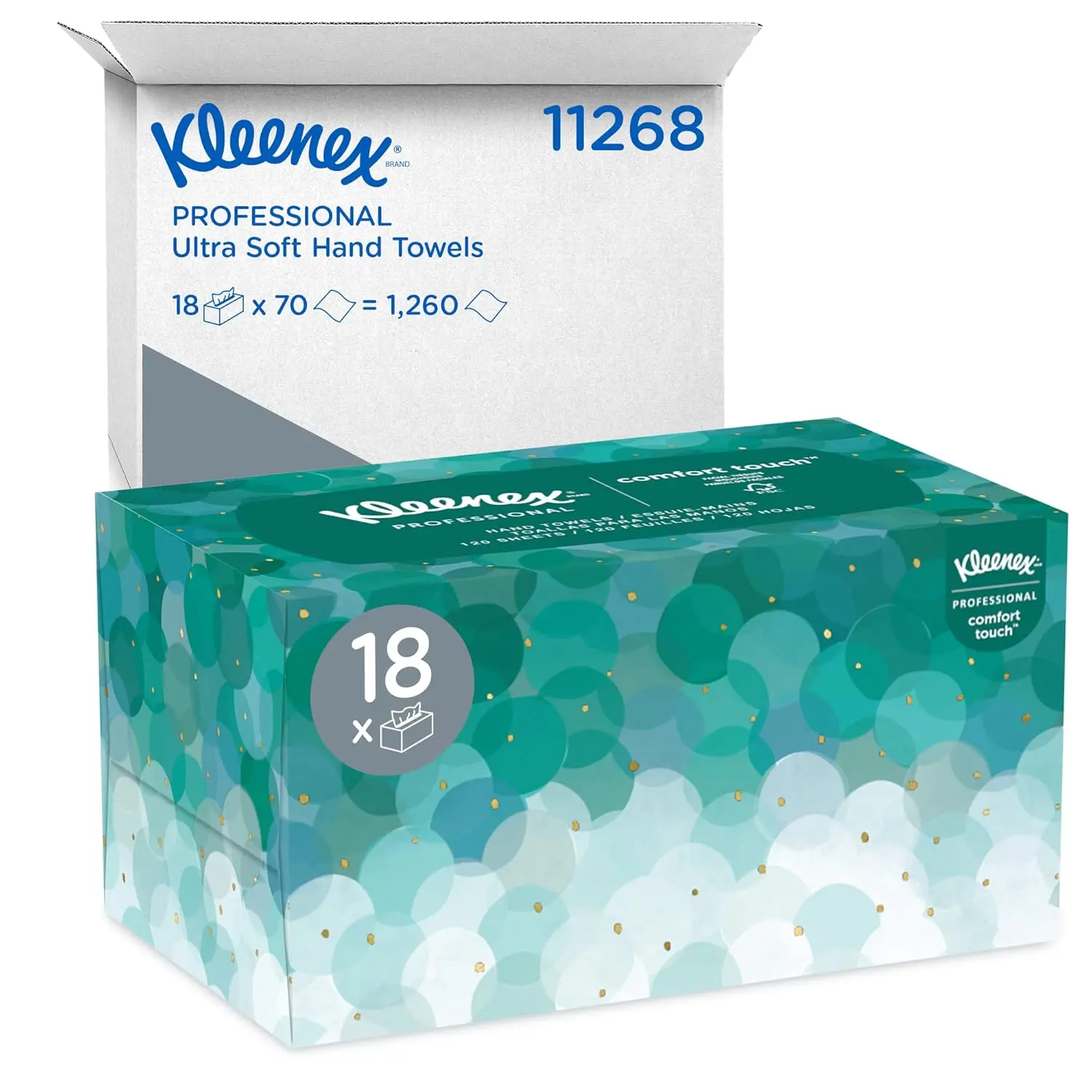 Kleenex® Professional Ultra Soft Hand Paper Towels, Bulk (11268), Pop-Up Box, Absorbent, White (18 Boxes of 70 Sheets, 1,260 Sheet Total) Kimberly-Clark Professional