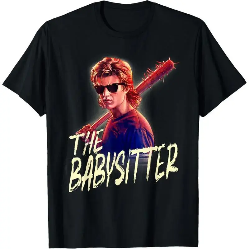 Women's Netflix Stranger Things Steve The Babysitter Portrait Cotton T-Shirt, Casual Breathable Shortsleeve Tops, Fit, Soft, Unisex, Comfortable, Fitted