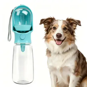 2-in-1 leak-proof accompanying silicone pet water dispenser 180ML/6 ounces food portable dog travel water cup with food storage tank, suitable for pet outdoor travel drinking water bottle