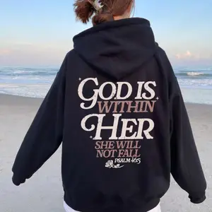 God Is Within Her Unisex Drawstring Hoodie Printed hooded sweatshirt