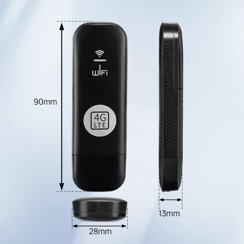 【Data-Only SIM Card Required】 Joytutus 4G LTE WiFi Router 150Mbps USB Modem Unlocked Portable Car WiFi Adapter for Desktop PC Notebook TV Black Wireless Dongle Device