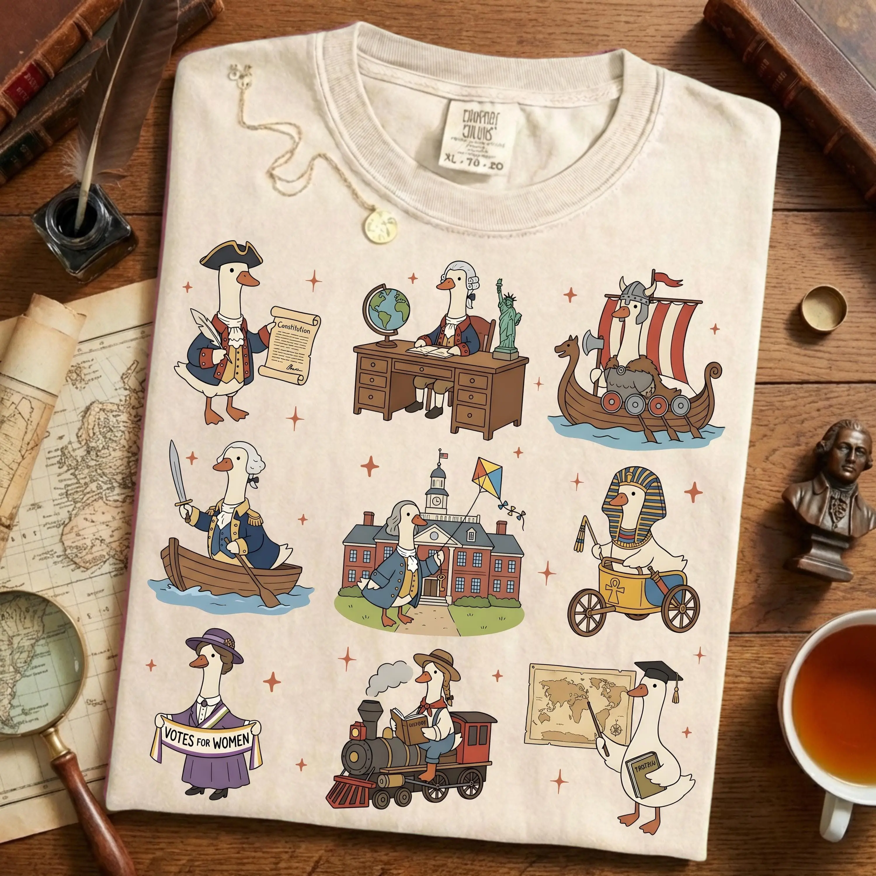 History Teacher Shirt Silly Goose Funny Social Studies Tee, Civil War Meme Shirt, Gift for History Lover Crewneck Fabric