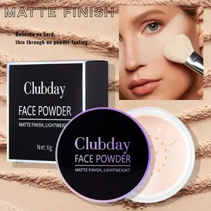 Clunday Matte Finishing Powder, Natural Oil Control Long-Lasting Makeup, Portable Loose Powder with Small Puff, Perfect for Daily Use