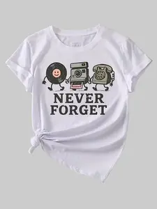 Men's 100% Cotton Retro Tech Graphic Tee - Nostalgic Vinyl Camera Vibe, Aesthetic, Breathable, Casual Everyday Shirt,summerwins