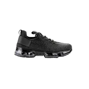 DEJA Black Fall Rhinestone Sneaker - Stylish Design for Training, Running, and Girls Footwear Athletic Sports Shoes