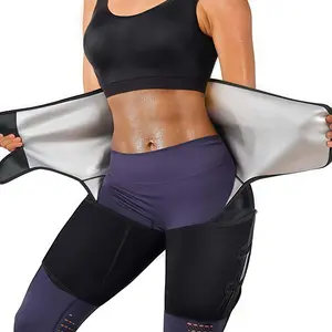 Women's 4-in-1 Sauna Suit - 1 PC Workout Sweat Gear, Waist Fit Strap, Thigh Support Wrap, Ideal for Home & Gym Fitness Sessions
