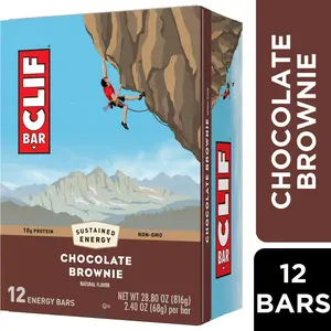 CLIF BAR Chocolate Brownie Energy Bars – Plant Based – 12 Pack