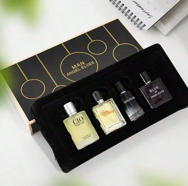 ANGEL ELVES Men's Perfume Gift Set | 4x30ml(1.0fl.oz) | summer fragrance men | perfume para hombres | long lasting perfume | men's colognes | pheromone perfume | mini perfumes | Citrus Woody & Ocean Notes | Eau de Toilette | Gift for Him