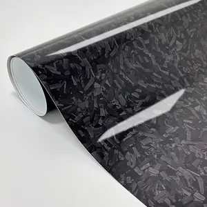 Forged Carbon Fiber Wrap for , High Gloss  Wrap Vinyl Roll, PVC Self-Adhesive Auto Decal Film  Interior Wrapping Folie Stickers Coating 1ft x 10ft