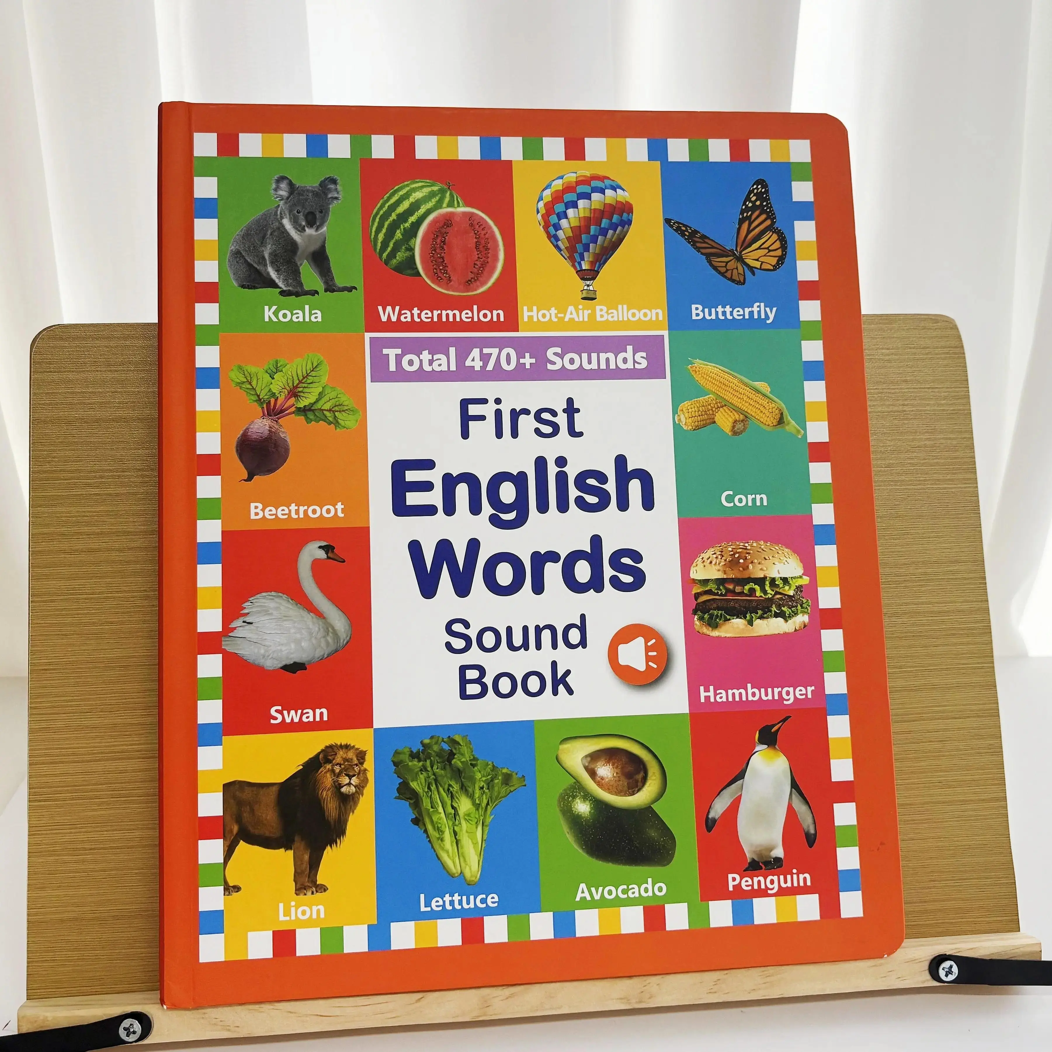 Educational Talking Sound Book – 470+ Words, 21 Themes, 6 Songs & Piano Keys | Perfect Gift for Kids Ages 3–9 | Fun & Interactive Learning Toy Colorful Car