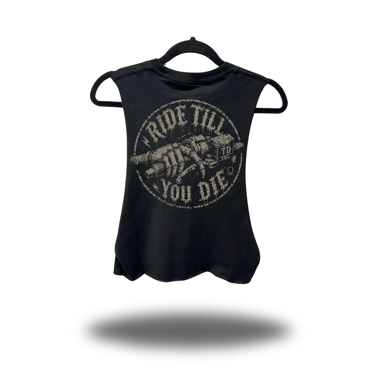 TILL DIE ROAD RASH BASIC BLACK CROP TANK TOP