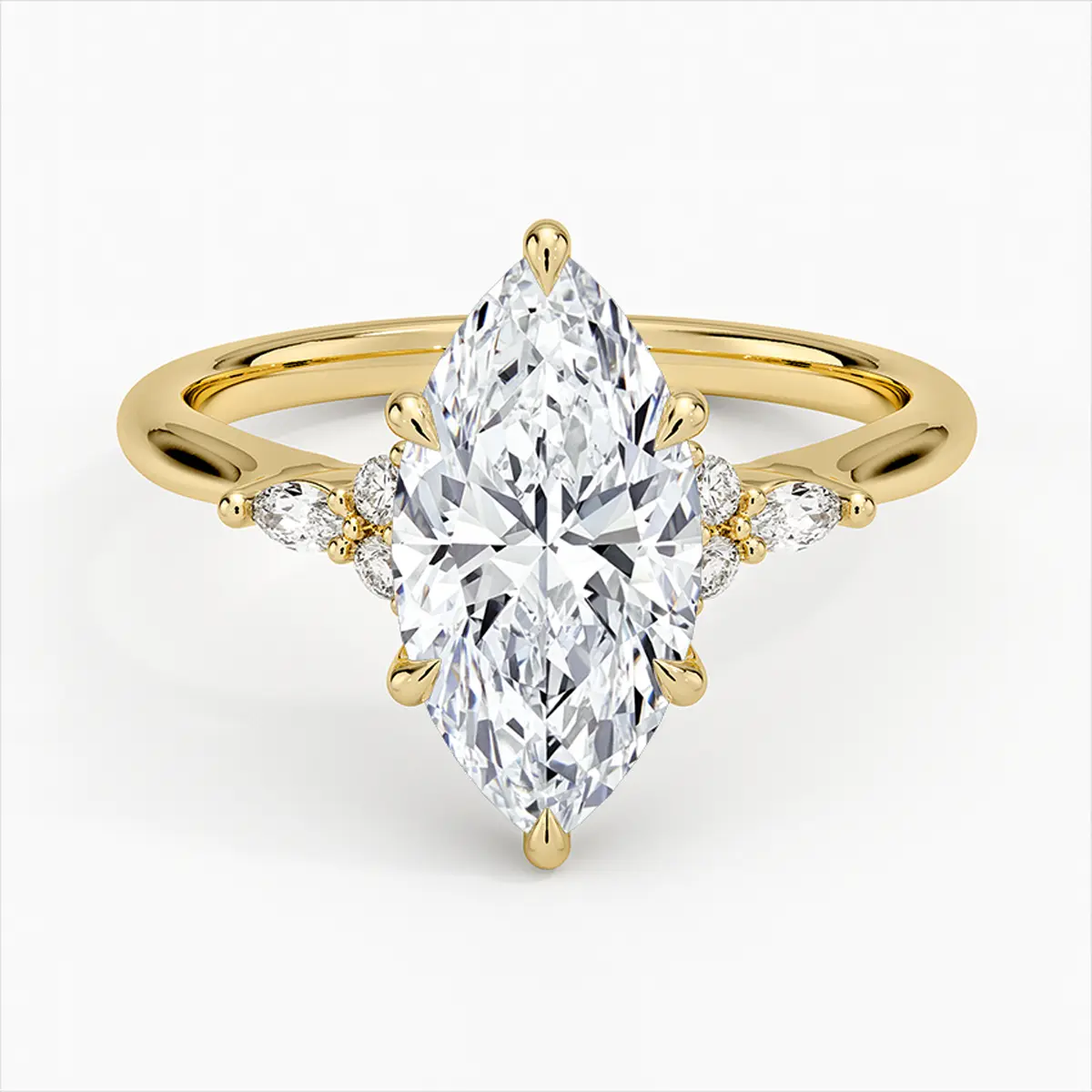 Women's 2.5CT D VVS1 Ice-Cut Marquise Artificial Gem Engagement Ring Set, V-Shaped Band for Bridal Wedding, Anniversary Promise, Sizes 5-10, Engagement Rings, Wedding Ring Sets
