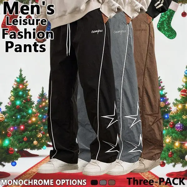 Loose Sports Pants Men Trousers Star pattern embroidery designComfortable DesignAthleisure Style Bottoms Athletic Bottoms Gymwear streetwear fall outfits outfits men gym athletic clothes