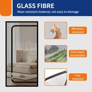 Pet Screen Door Thickened Anti-Cat Mesh Screen Door for Living Room, Bedroom, Kitchen, Patio, Anti-Dog and Cat Scratching Screen Door with Zipper