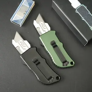 Art knife, pure aluminum handle, high hardness steel, outdoor camping, driving fishing EDC tool, best gift