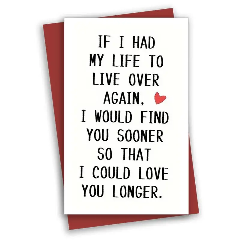 Letter Pattern Greeting Card, 1 Piece Romantic Anniversary Card with Envelope, Anniversary Gift for Wife/Husband, Creative Gift Cards