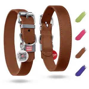 Long Lasting Leather Dog Collar for XSmall Dogs 811 inch Neck x 0.5 inch Wide adjustable dog
