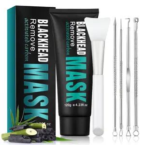 Blackhead Remover Mask Activated Charcoal Peel Off Face Mask Deep Pore Cleaner Nose Blackhead Remover Release Black Head for Face with Skincare Tools