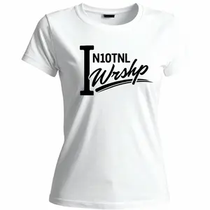 In10tnl Wrshp Women's Tee - Soft Breathable Fabric Feminine Fit Bold Front Design Casual Everyday Faith Wear