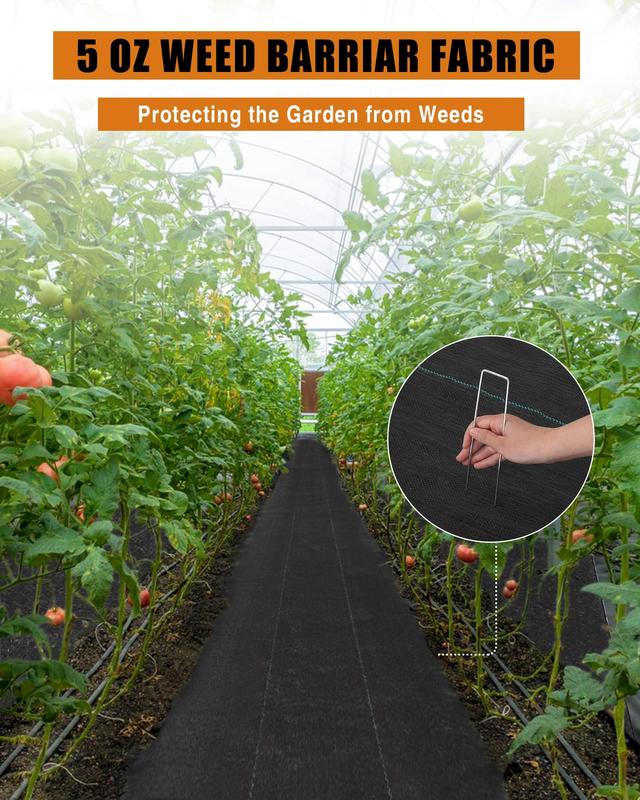 【GARVEE】Heavy Duty Landscape and Weed Barrier Fabrics, 5oz Durable Woven and Fleece Materials, Various Sizes from 3ft x 50ft to 6ft x 300ft, Ideal for Soil Stabilization, Gardening, and Landscaping Applications