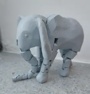 3D Printed Articulated Elephant Fidget Toy, Flexi Elephant Desk Pet, Cute Sensory Animal Toy, Elephant Gift for Kids & Adults