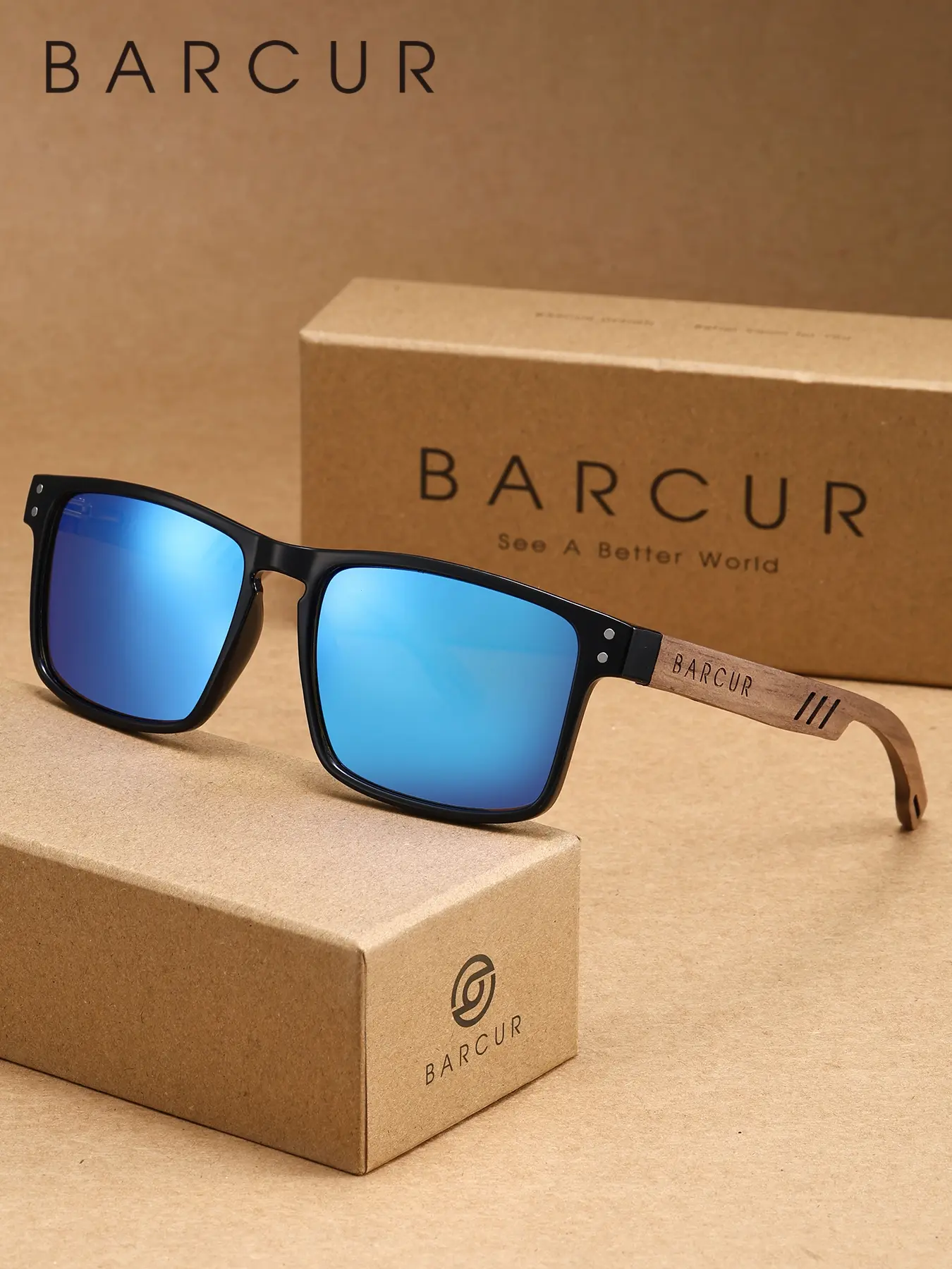 BARCUR Lightweight And Comfortable Casual Sunglasses, Street Style Sunglasses, With TAC Lens Material And Square Frame For Holiday Street Photography, Versatile For Daily Use And UV, Perfect Gift