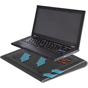 17 Inch Dual Fan Lap Chill Mat - Soft Neoprene Laptop Cooling Pad for Heat Protection, Fits Most 17" Laptops and Smaller - USB-A Connected Dual Fans for Heat Dispersion (AWE55US)