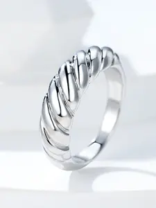 Geometric Rings for Women & Girls Zirconia Inlay Fashion Simple Design Engagement Ring Daily Wear Jewelry Accessory for All Seasons Fashion Stackable Rings