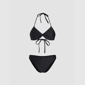 Cider V-neck Twist Halter Cheeky Bikini Set SwimWeek