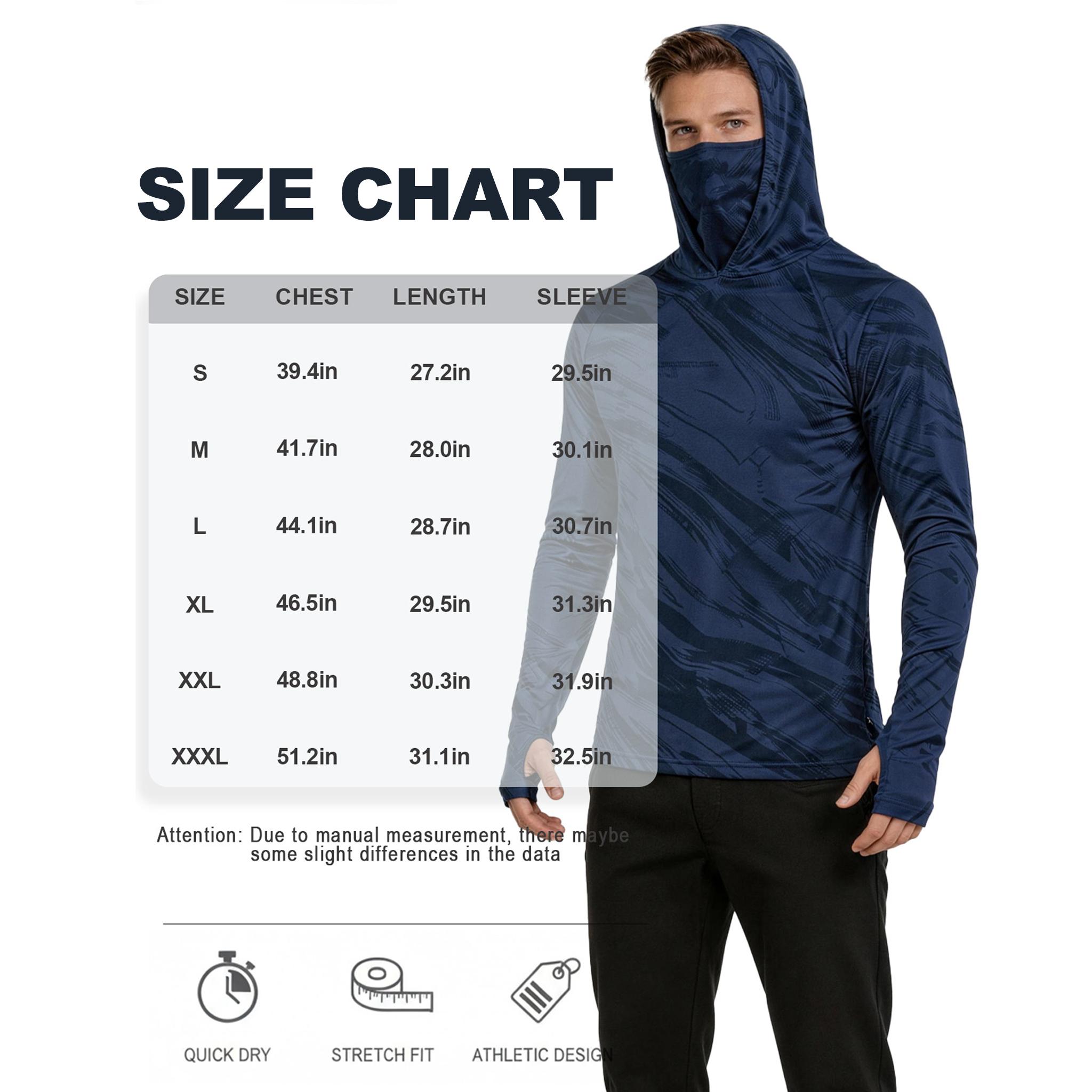 5-Piece Men's Quick-Dry Breathable Hoodies with Face Coverings Long-Sleeve T-Shirts - Spring/Fall Compression Sports Tops - Quick Dry Compression Fishing Shirts Long Sleeve Outdoor Work Tactical Hiking Gear Athletic Fashion summerwins
