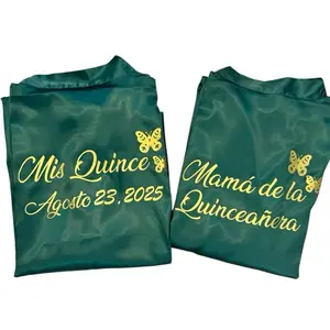 Mis Quince Años Satin Robes, Personalized Robes, Quinceañera gift, birthday gift, custom Name and Date Elegant Bride