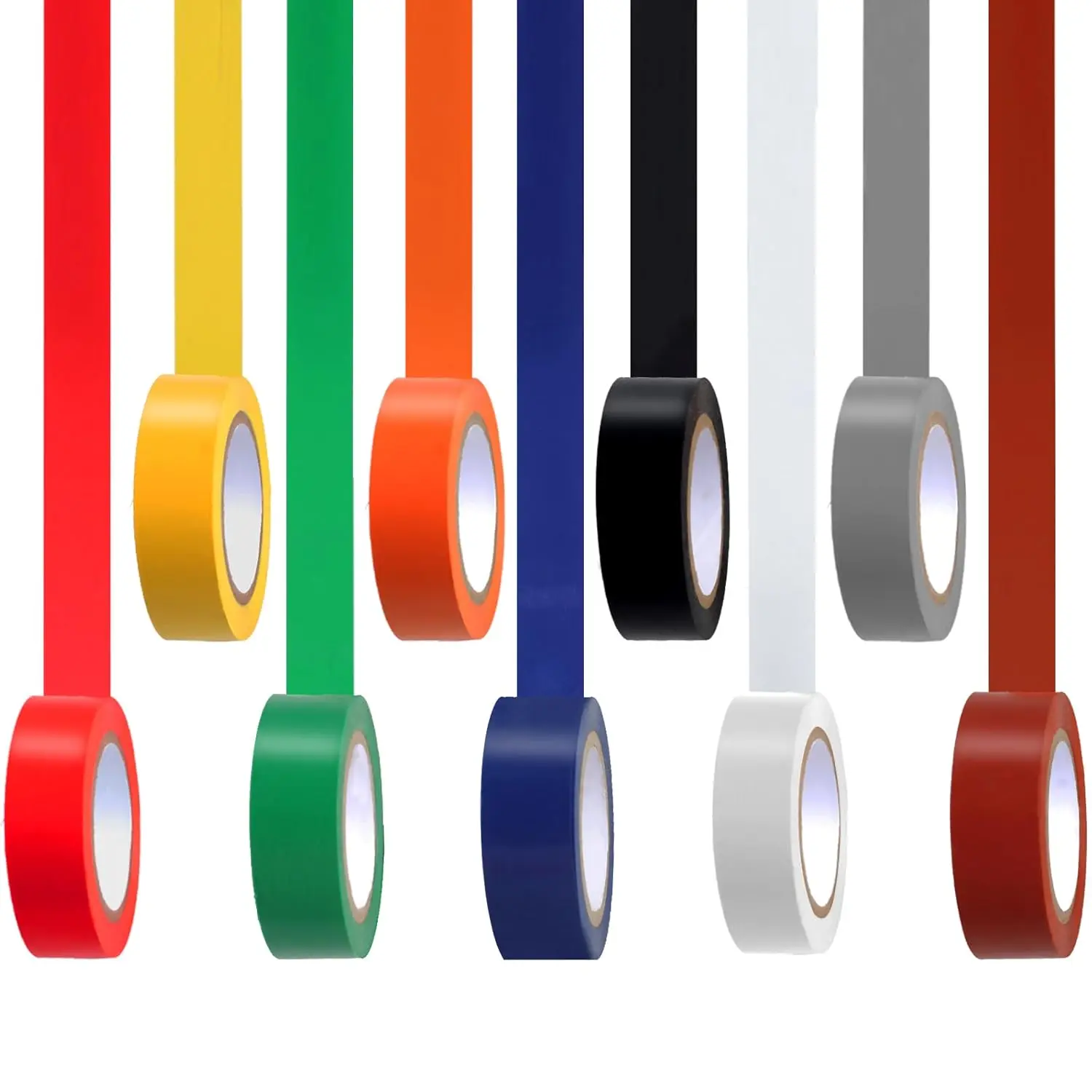 Electrical Tape 9 Pack Coloured  Electrical Tape Colours Water Sun and Oil Resistant Electrical Tape Is Suitable Most Domestic Commercial and Industrial Environments., Oil-Proof