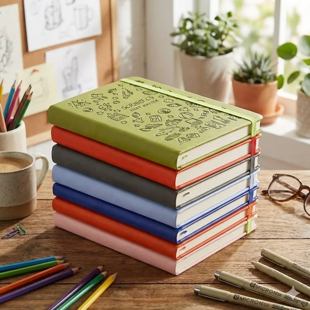Tear-Out Doodle Notebook with Splashproof Cover – Large Capacity Study Planner, Office & Travel Journal for Students, Artistic Lifestyle Essential.