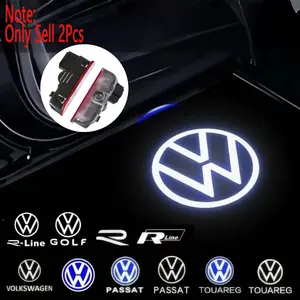 2-pack Volkswagen R Golf 5 6 7 GTI GTD GTE 7N Touareg CC Passat B6 B7 B8 B9 C6 C7 C8 Tiguan car LED door projection welcome light