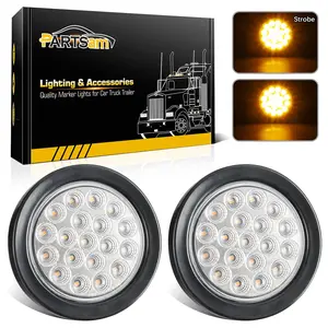 Partsam Amber Strobe Lights For Trailer Truck Tail Lights 4 Inch
