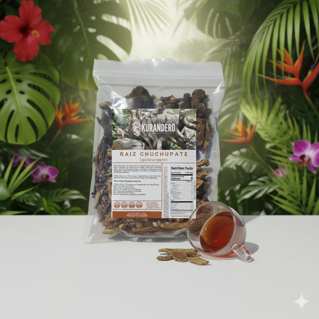 Kurandero Raíz de Chuchupate 100% Mexican Certified Organic Hand-Harvested Sun-Dried Root Coarsely Cut for Decoctions 133g Natural Flavor Spice