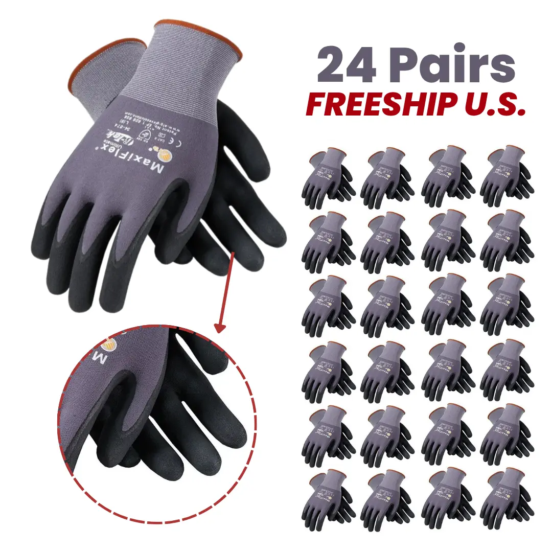 MaxiFlex Seamless Knit Work Gloves for Men and Women – Guantes Para Trabajo MaxiFlex – Micro-Foam Nitrile Coated – Breathable, Durable, Anti-Slip Construction, Gardening
