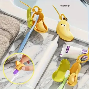 Portable for Travel and Home Use, Storage for Electric Toothbrush and Toothpaste, Toothbrush Head Protector, Ergonomic Design, Yellow & Green, Odorless (Japanese & Korean Style Oral Care), Toothbrush Travel Case, Interesting Design, Smooth Surface