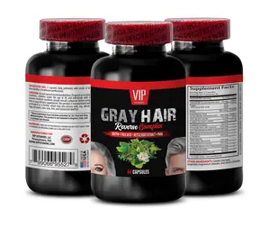 Gray Hair Reverse Supplement - Anti Gray Hair Complex - Horsetail herb for Hair Growth - biotin - Saw Palmetto - FO-TI Root Powder - Nettle Root - PABA - Catalase Complex - Chlorella Extract - L-Tyrosine - Barley Grass