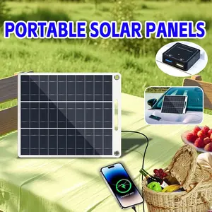 10W Flexible Solar Panel Outdoor Lightweight Portable Solar with Carrying Handle Charger for Camping, RV, Boat, Hiking, Backpacking, Cell Phone, Mobile Power, Emergency Energy