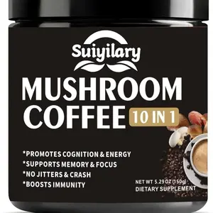 Mushroom Coffee 10 in 1 - Superfood for Cognition Energy Memory Focus Immunity Support No Jitters Crash 5.29 Oz Dietary Supplement