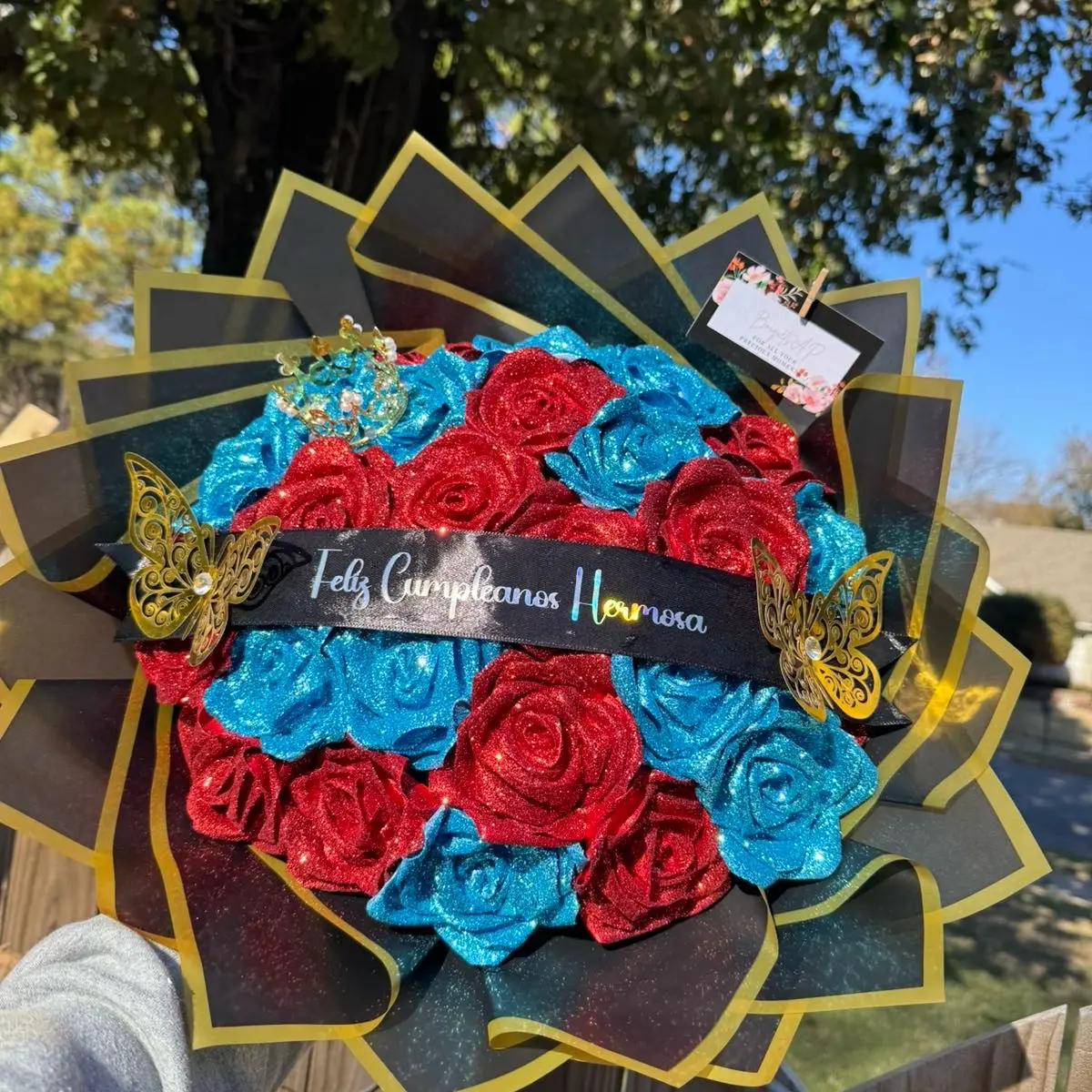 Glitter 25 Eternal Rose Bouquet - Decorative Floral Arrangement with Glitter Accents, Ideal for Home Decor and Special Occasions Fruit Plants