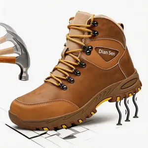 Men's Comfortable Puncture-Proof Safety Shoes Special Work Shoes for Outdoor and Construction Sites Impact-Resistant Steel Toe Anti-Smashing Protective Shoes Wear-Resistant Labor Protection Shoes for Warehouses